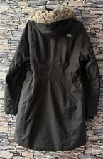 The North Face Arctic Parka Down Feather Black Women's Size Large Fur Hood 550