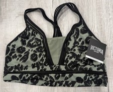 Victoria Secret Sports Bra Medium Camo Seamless Stretch Unlined Wireless New