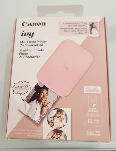 NEW Canon 5452C017 IVY CLIQ2 Mini Portable 2x3" Photo Printer (Blush Pink)