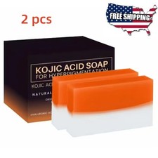2Pcs Kojic Acid Soap Bar Brightening Cleaning Soap for Dark Spots with Vitamin C