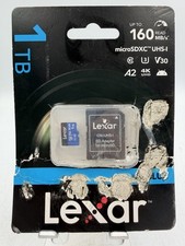 Lexar Original 1TB Blue Micro SD Card up to 160Mb/S, Microsdxc UHS-I Memory Card
