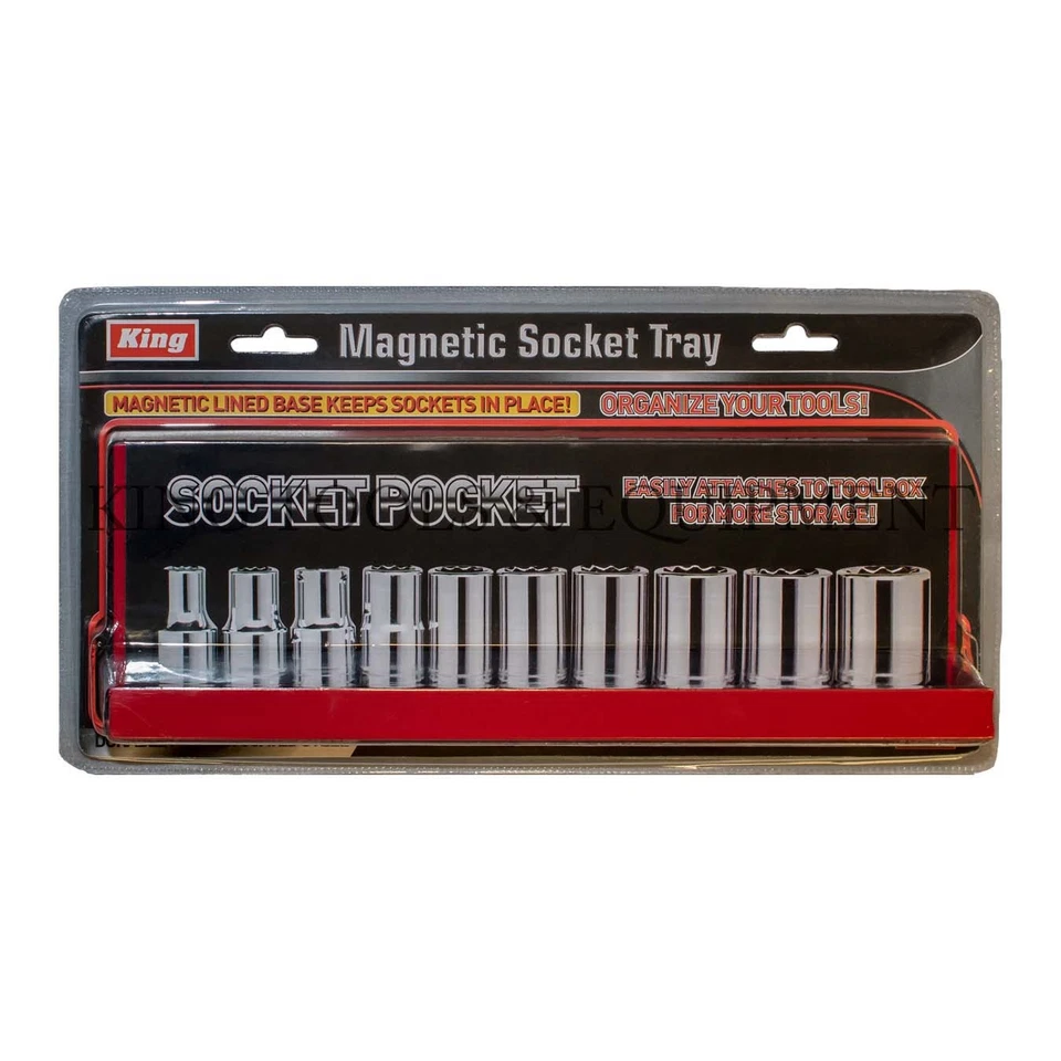 New KING 11" Magnetic Socket Tray Holder, Organize Hardware & Tool Durable Steel - Image 3 of 4