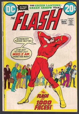 FLASH THE  #218 DC 1972 ''1000 FACES'' + GREEN LANTERN & ARROW BY NEAL ADAMS FINE