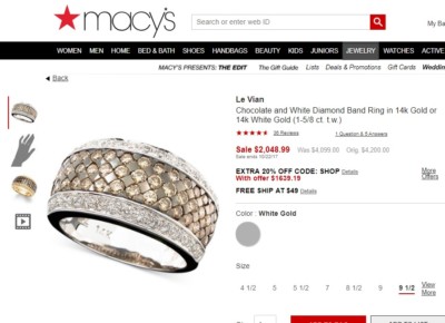 LeVian Le Vian ct 14k White Gold Round Cut Chocolate