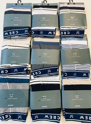 3 Pack Boxers Shorts Trunks Ex Crew Clothing Multi Coloured   rrp £35