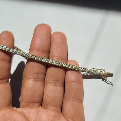 Vintage Dee Berkeley Sterling Silver Tennis Bracelet 7in CZ Stones
