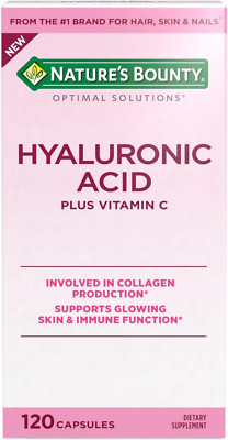 Nature's Bounty Hyaluronic Acid with Vitamin C Supplement, 120 Capsules
