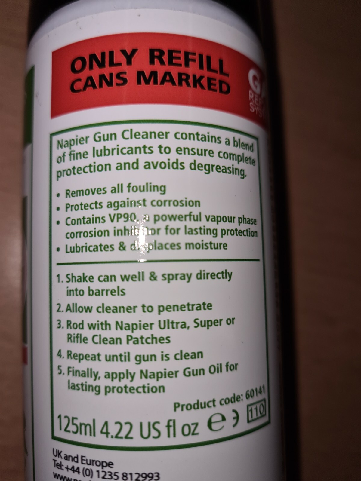 Napier Shot Gun Cleaner Spray Aerosol Lubricant Oil Vp90 Cleaning