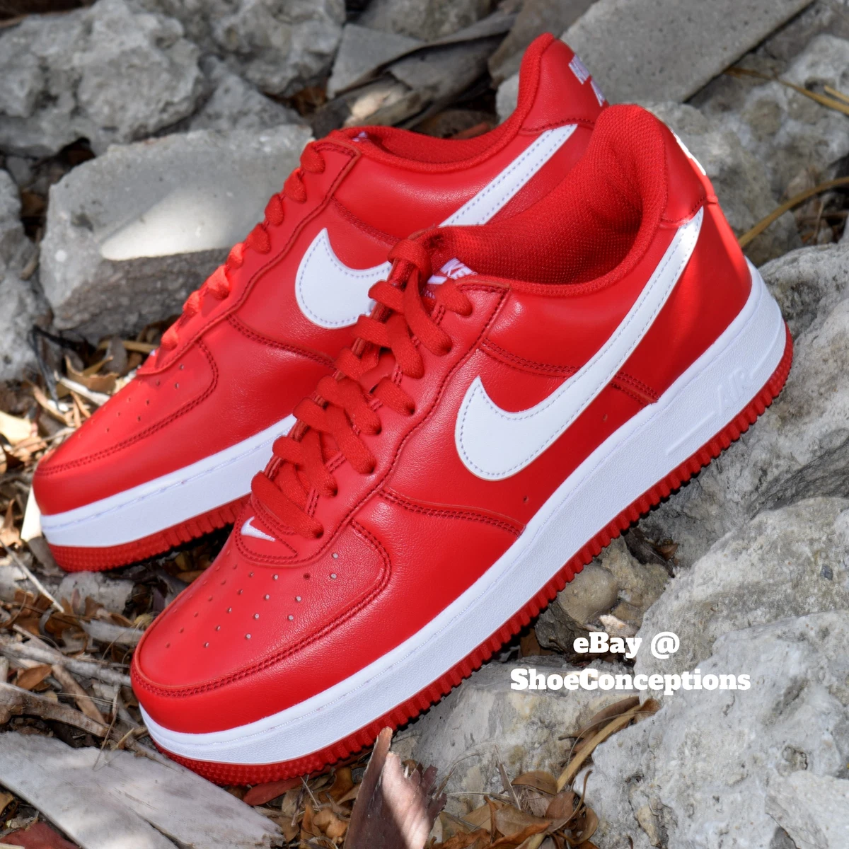 Nike Air Force 1 Low Retro QS Shoes University Red White FD7039-600  Men's Sizes