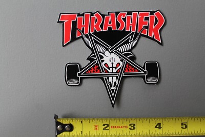 Thrasher Skateboard Magazine Goat Pentagram Star Red Z73B