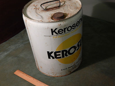 Vintage Kerosene (5 Gal.) Gas_Oil Container Can w/ Lid (KERO-SUN