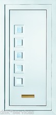 WHITE FULL HEIGHT UPVC DOOR PANEL ( MALAGA FIVE GLAZED ) CUT TO SIZE FOR FREE
