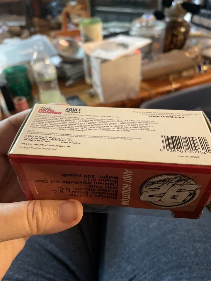 Andy Houston #92 Excedrin Racing 2002 escala 1/64 diecast Foto 4 de 4