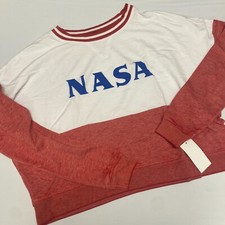 NWT Fifth Sun Women's Crew Neck Washed Red/White NASA Sweatshirt Medium
