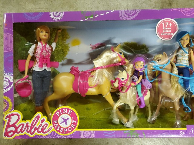 barbie pink passport horse and ranch playset with dolls