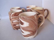 CAHOCY Mugs Set 5 Brown Swirl