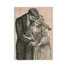 Mounted Rubber Stamp, Man Woman Stamp, Young Lovers, Love Stamp, Valentine's