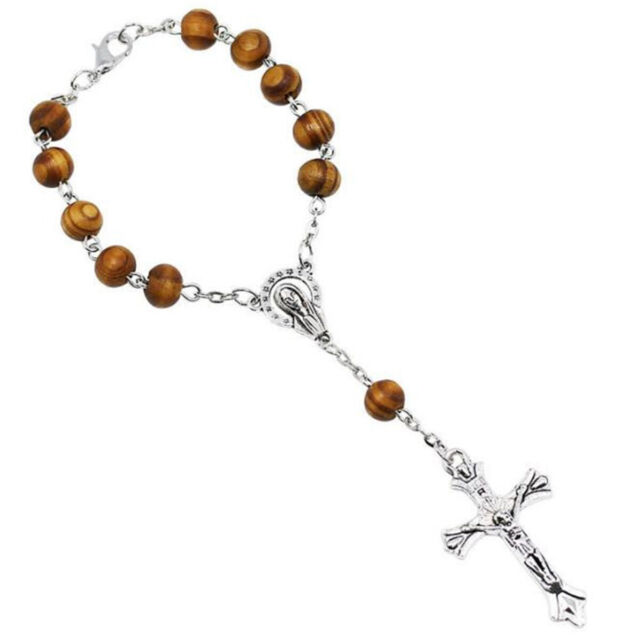 AU Catholic One Decade Pocket Rosary Prayer Beads Cross Christian Bracelet