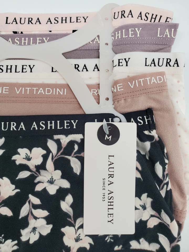 Paquete de 5 bragas para mujer LAURA ASHLEY M L beige topo rosa blanco estampados Foto 3 de 4