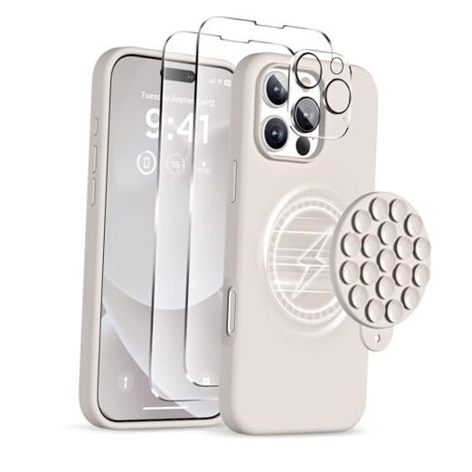 Funda Magnética para iPhone 16 Pro, Compatible con Magsafe, Ventosa Piedra