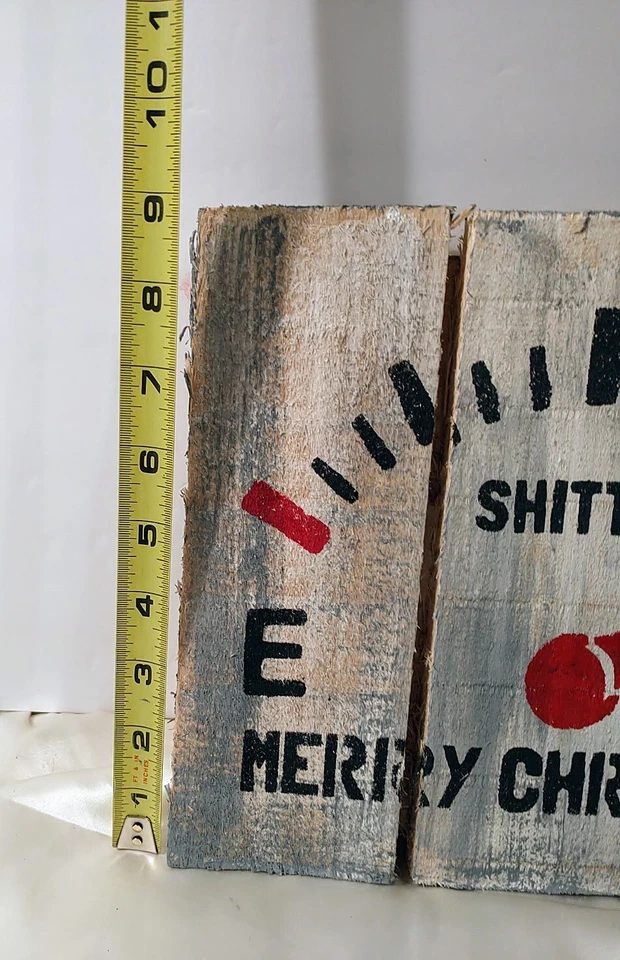 SH!TTER FULL Rustic Gray Stencil Bathroom Sign Wood Standing Christmas Vacation - Image 4 of 4