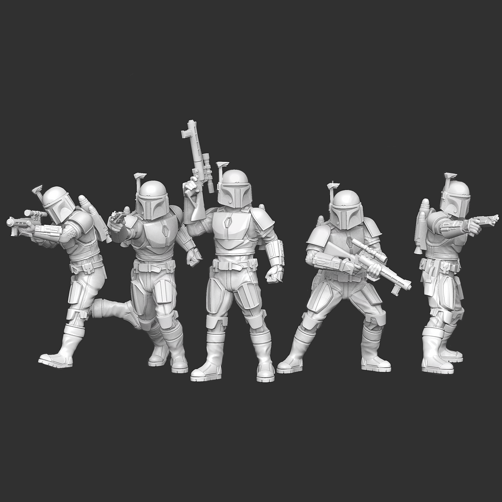 Star Wars Legion - Death Watch Mandalorian Squad (5) 3D Resin