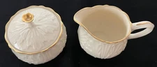 Lenox Woodlands Collection~Acanthus Leaf Creamer & Sugar Set~24K Gold Trim~ EUC!
