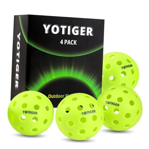 Pickleball Balls, 4 Pack | 12 Pack | 36 Pack 40 Holes Outdoor Green Pack of 4