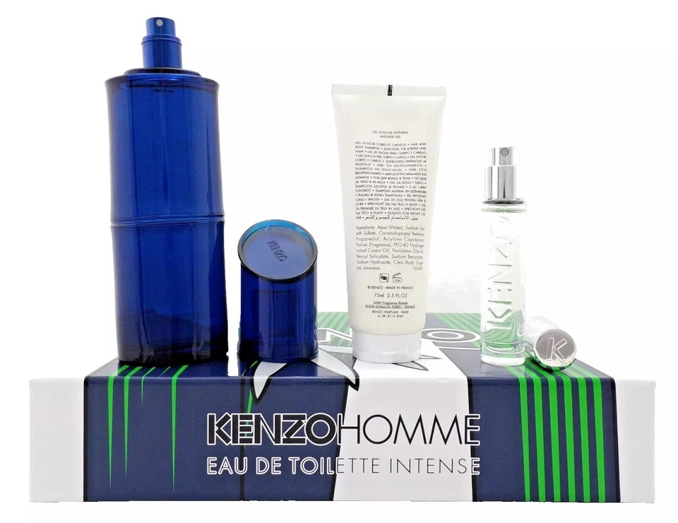 KENZO HOMME INTENSO SET DE REGALO 3 PIEZAS: EDT 110ML - SPRAY 10ML - GEL DE DUCHA 75ML Foto 3 de 4