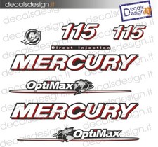 Adesivi motore marino fuoribordo mercury 115 optimax gommone barca stickers 