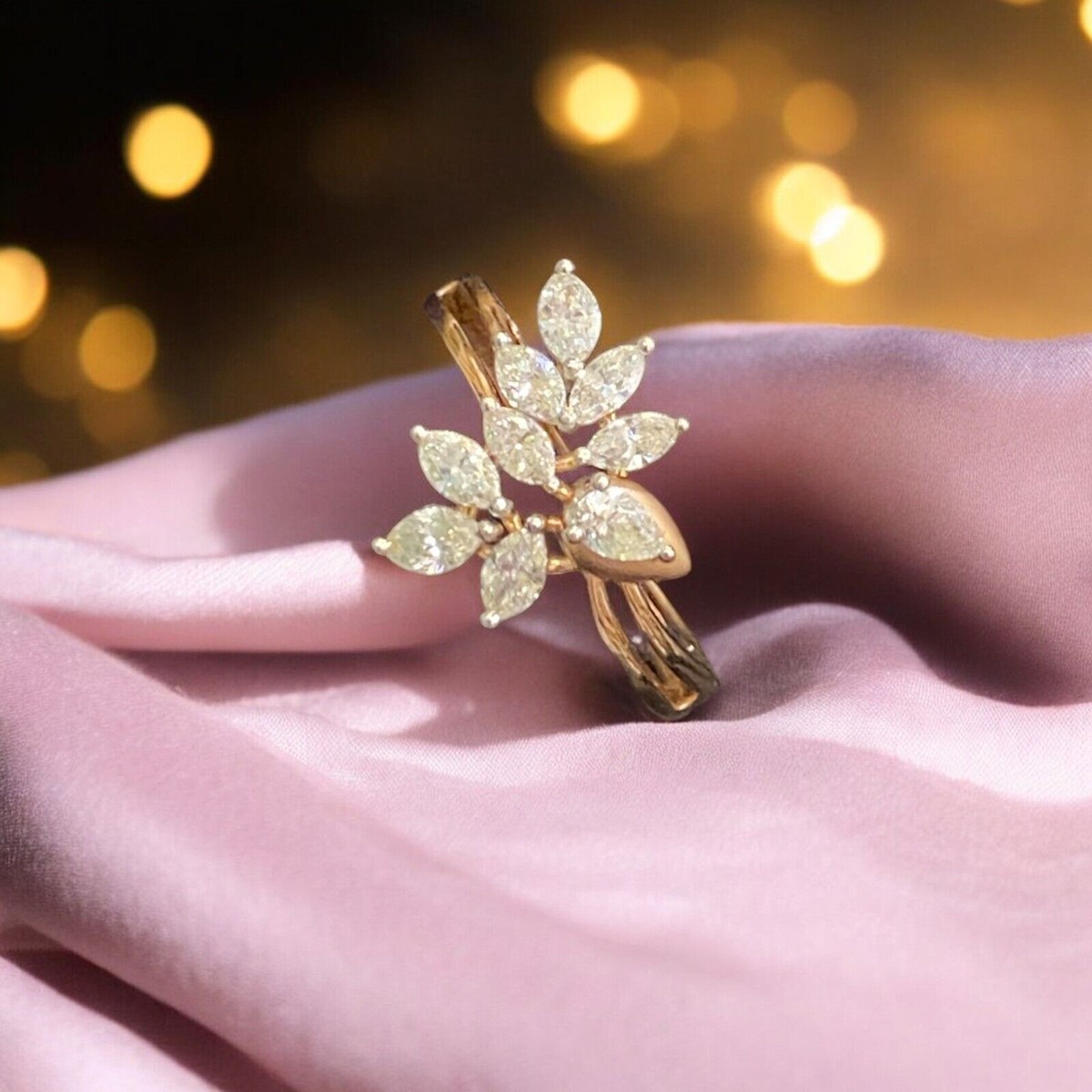 Breathtaking Cts Marquise Pear Shape Diamonds Engagement Band