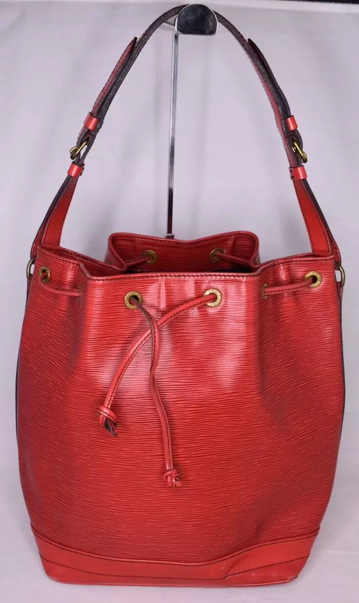 Vintage Louis Vuitton Bucket Noe Gm Tote Red Black Epi Leather Shoulder Bag  by