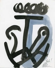 SEXY MALE & FEMALE Abstract Modernist Expressionist ORIGINAL Watercolor Painting