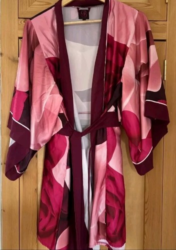Ted Baker Satin Porcelain Rose Kimono Robe Dressing Gown Size 12-14 - Picture 2 of 4