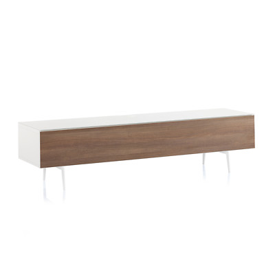 SONOROUS Studio ST-360 Modern Wood and Glass TV Stand - White