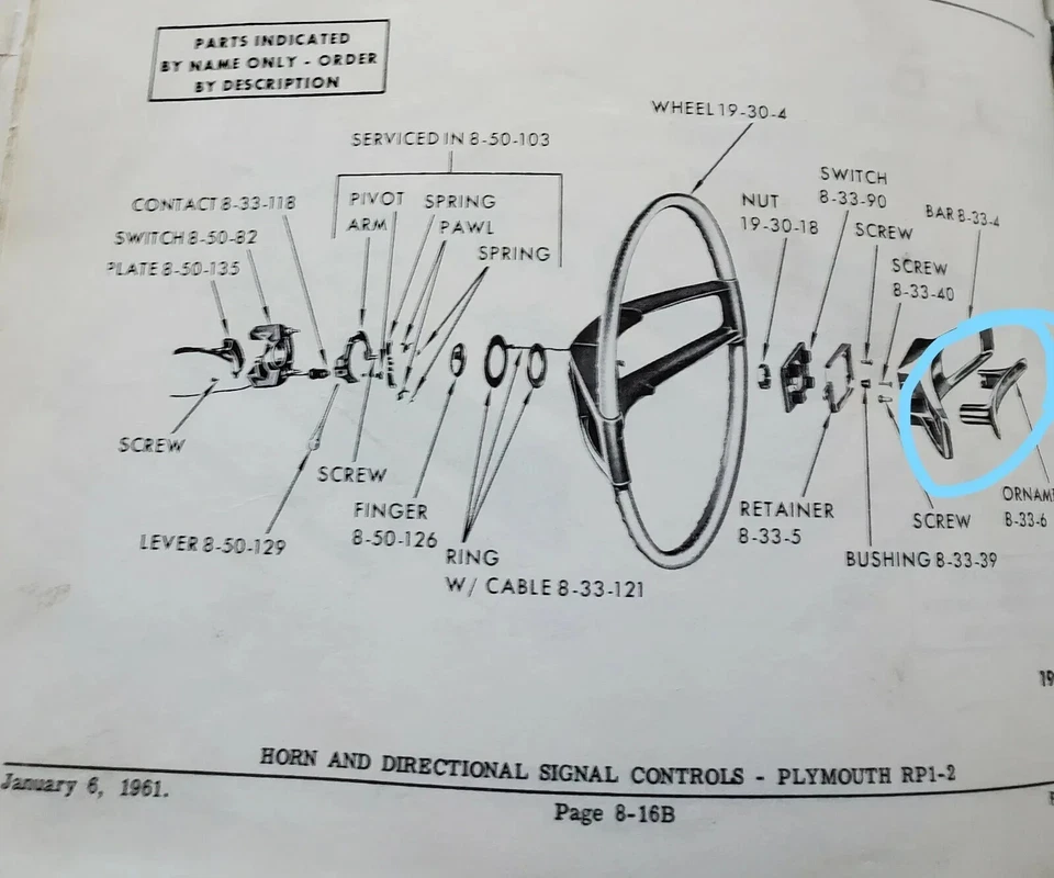Barra de bocina satélite Plymouth Belvedere Savoy 1961 adorno 2201294 nuevo en stock Foto 4 de 4