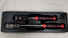 Snap-On●RAT2FHFR●RED 2-Piece 3/8” Drive SOFT GRIP Flex Ratchet Set●New!