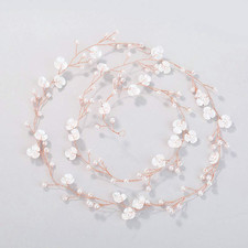Floral Wedding Bridal Crystal Handmade Faux Pearl Headbands for Wedding Party...