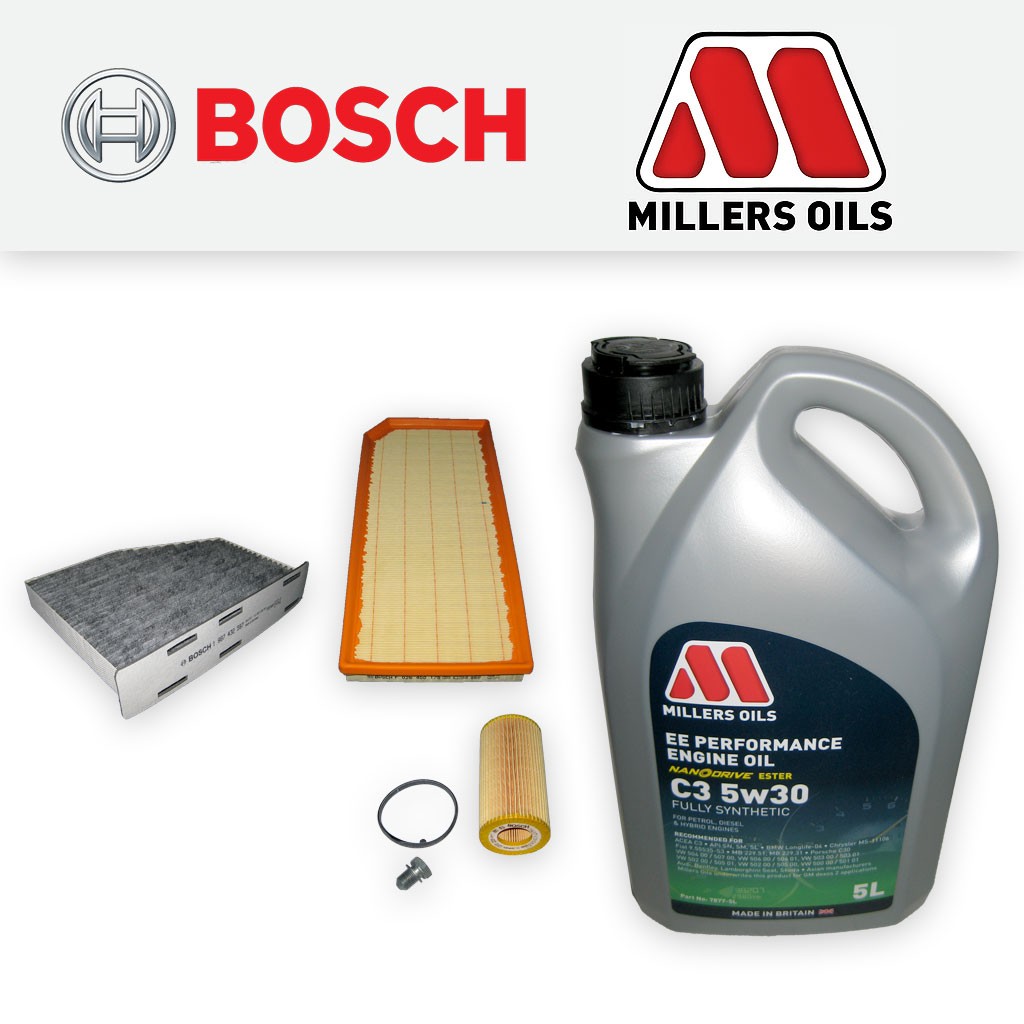 SERVICE KIT for SEAT LEON (1P) 2.0 TFSI OIL AIR CABIN FILTERS +OIL (2005-2012)