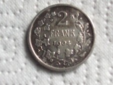 Belgien  2 Franc 1904  9,8 g  835.  silber  König der Belgen