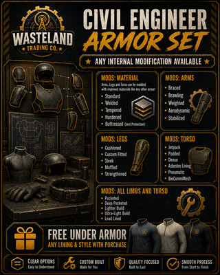 Fallout 76 [PC] Civil Engineer Armor Set | Unrolled Base | Custom Internals