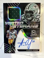2020 Spectra AARON JONES #/75 Patch Auto Vested Veteran Autograph Prizm🔥Vikings