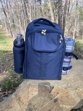 Insulated Cooler Backpack Picnic Bag For 4 Wine Cooler Bottle And Tumblers Beach