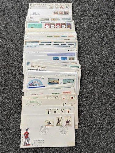 Job Lot of 48 Guernsey First Day Covers & Covers FDC's 1970 - 2003 Lot #O3