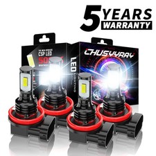 CSP H9 H11 LED Headlight Bulbs High Low Beam Combo 6500K White Bright 4Pcs