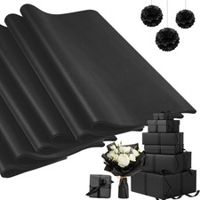 500 Sheets Black Tissue Paper Bulk For Gift Bags 15x20 Inch Acid Free Box