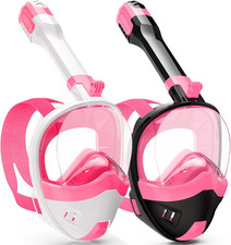 Full Face Snorkel Mask, Snorkeling Gear for Adults Kids with Latest Dry Top Brea