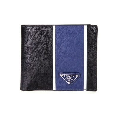 Prada color-block bi-fold wallet for men　4.7×4.1×1.2　in