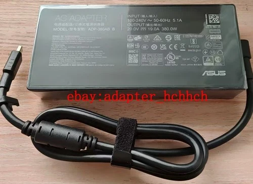 New Original OEM ASUS ROG SCAR 18 G835LX-XS97 ADP-380AB B 380W/20V Adapter&Cord@
