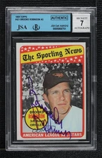 JSA Certified 1969 Topps Brooks Robinson Hank Aaron #421 Encased by BGS Auto HOF